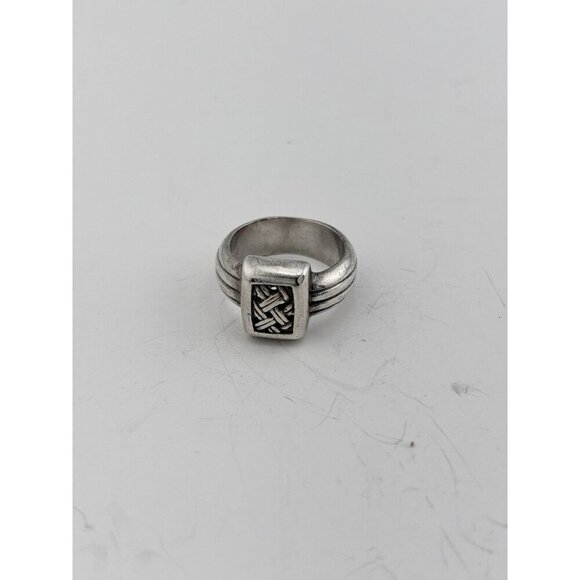 Brighton 925 Sterling Silver Basket Weave Band Ring Size 7 - Picture 7 of 9